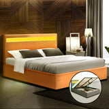 Guļamistabas gulta New York ar LED apgaismojumu + matracis