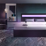 Guļamistabas gulta New York ar LED apgaismojumu + matracis