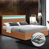 Guļamistabas gulta New York ar LED apgaismojumu + matracis