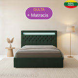 Guļamistabas gulta Chicago ar LED apgaismojumu + matracis Royal