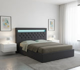 Guļamistabas gulta Chicago ar LED apgaismojumu + matracis