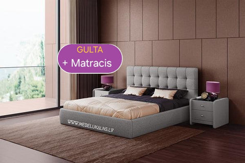 Guļamistabas gulta Nikola + matracis Royal
